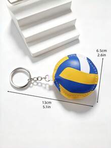 New Sports Style DIY Handmade Sports Series PU Padded Ball Keychain 1pc Baseball Volleyball Basketball Football Rugby Tennis Key Pendant Anti-Lost Creative Gift For Lovers Friends Girlfriend Holiday Souvenir Phone Car Accessories Key Ring - Multicolor - View 10