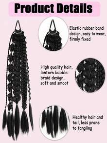 24 Inch Lantern Bubble Ponytail Hair Extension, Comfortable To Wear, Suitable For Women's Daily Life And Gatherings - Multicolor - View 5