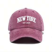 1 mũ lưỡi trai trucker unisex in chữ "NEWYORK" phong cách vintage mài mòn giả cũ, mũ dad hat trang trí, phù hợp dùng ngoài trời, du lịch, leo núi, đi biển nghỉ dưỡng - A - Xem 4