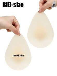 2/4pcs Plus Size Silicone Nipple Covers, Ultra-Thin Adhesive Breast Lift Bra, Reusable Invisible Nipple Covers For Strapless Dresses - Multicolor - View 2