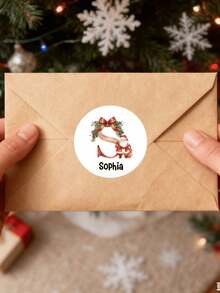 Personalized Christmas Stickers Labels, Christmas Stickers, Christmas Labels, Christmas Gift Labels, Home Christmas Decor, Holiday/Christmas Labels, Universal, Solid Color - Multicolor - View 5