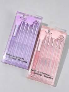 Purple Glitter Makeup Brush Set, High-Quality Synthetic Fiber Makeup Brushes, Suitable For Blush, Eyeshadow, Foundation, Concealer, Portable Shiny Handle Makeup Brush Set, Suitable For Women And Girls Daily Makeup - Multicolor - View 8