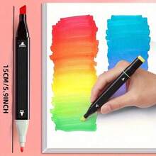 12/120 Colors Dual-Tip Artist Alcohol Marker Set With Portable Case - Perfect For Coloring, Painting, Sketching, Card Making And Illustration - Ideal For Adults - A - View 4