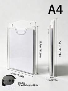 2/3 cái giá treo tường đựng brochure bằng acrylic trong suốt A4 A5, kệ trưng bày tài liệu tạp chí tờ rơi, khay sắp xếp hồ sơ treo với bảng lưng màu macaron, phù hợp cho bàn lễ tân văn phòng, lớp học và gia đình - Nhiều thông số kỹ thuật - Xem 5