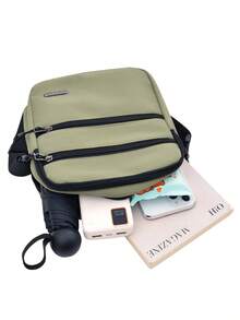 Unisex Nylon Water-Resistant Crossbody Bag, Multi-Pocket, Available In Small And Large Sizes, One Shoulder Bag For Daily And Outdoor Use - Multicolor - View 3
