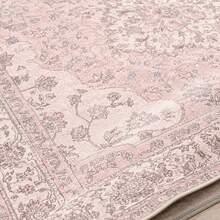 1pc Soft Pink Vintage Floral Pattern Printed Low Pile Carpet, Anti-Slip Anti-Stain Washable, Acetate Bonded Printed Rug Mat, Suitable For Living Room, Entrance, Bedside, Game Room, Home Decor, Room Decoration - Multicolor - View 3