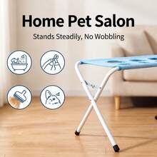 1pc Foldable Pet Bathing Hammock, 8-Hole Breathable Anti-Escape Restraint Bed, Multi-Function Pet Bathing Rack, Suitable For Cat And Dog Nail Trimming, Grooming And Bathing - Blue (60*40*31cm) - View 5