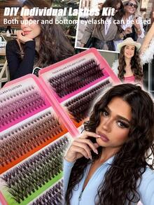 624 Cluster D Roll Large Capacity False Eyelashes, Naturally Thick Eyelash Clusters, Super Soft Individual Lashes, Delicate Cluster Lashes, 10D-100D Fluffy Lashes, Single Cluster Lashes, Soft And Lightweight, DIY Extensions, Halloween - D - View 6