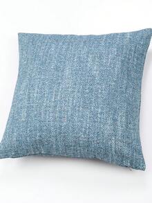 1 buah Sarung Bantal Kain Jacquard Kotak-kotak Warna Polos, Gaya Minimalis Modern, Sarung Bantal Persegi Poliester Cocok untuk Ruang Tamu dan Penggunaan di Rumah - Biru - View 3