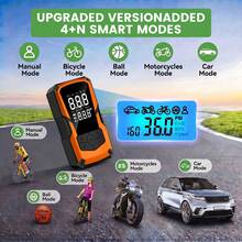 1PC Cordless 3X Faster Inflation 150PSI Portable Tire Inflator Air Compressor With Gauge & LED Light, Electric Air Pump For Car, Motorcycle, Bicycle And Ball - Wireless - View 5