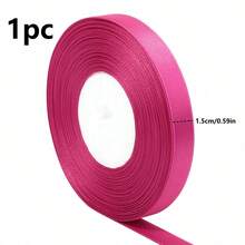 25 Yards/Roll Rose Red Ribbon Solid Color Glossy Fabric, Suitable For DIY Wedding Invitations, Bridal Bouquets, Gift Wrapping, Party Decorations And Sewing Crafts, Bridal Bouquet Accessories, Wedding Accessories - Rose Red - View 7