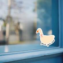 1PC Cute Cartoon Goose Decal Sticker, Funny Animal Slogan Vinyl Sticker For Kindle Laptop, Waterproof Laptop Sticker For Water Bottle Journal Travel Case, Cute Gift For Daughter Sister BFF Girls Teens - Multicolor - View 10