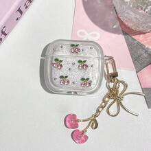 Compatible For AirPods 4 Pro 3 1/2/3 Resin Cherry Earphone Case With Cute Cherry Pendant - Baby Pink - View 16