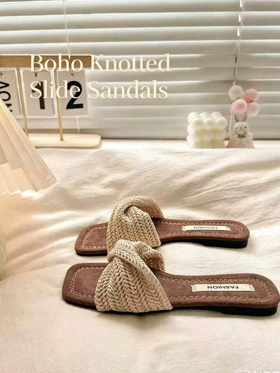 Sandal Selop Kasual Musim Panas untuk Pantai - Coklat - View 1