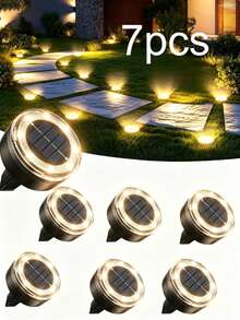 Solar Powered In-Ground Light IP44 Solar Powered In-Ground Lighting Fixture Upgraded Version LED Flat Landscape Light Suitable For Outdoor Walkways Sidewalks Gardens Courtyards Parks Alleys Seasonal Decoration Holiday Decoration - Wire-free - View 20