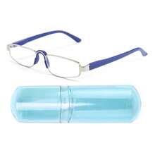 1pc Small Frame Rectangular Reading Glasses, Premium Luxury Reading Glasses With High-Quality Metal Frame, Suitable For Women's Daily Business Reading, Comes With High-Quality Glasses Storage Case - White - View 10