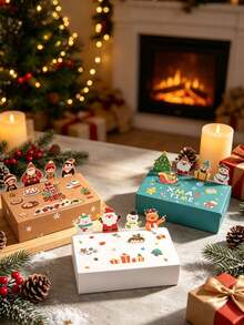 10pcs/Set Kotak Kado Pesta Natal 3D Berbentuk Hewan Lucu, Kotak Kado Kertas Lipat, Cocok Untuk Mengemas Permen Dan Makanan Penutup - MultiWarna - View 3
