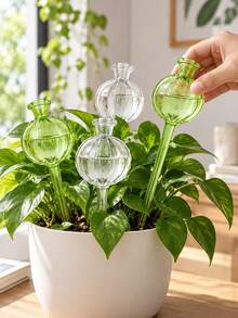 1/2pcs Automatic Watering Cactus Shaped Watering Spikes, Slow Drip Narrow Mouth Cactus Watering Balls, Automatic Watering System, PVC Material, Narrow Mouth Design Extends Watering Time, Suitable For Indoor And Outdoor Plants, Essential For Potted Plants - Multiple Styles - View 5