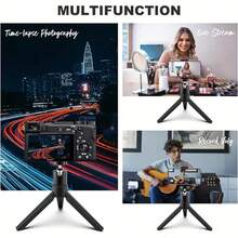 Soporte de trípode multifunción para mini proyector compatible con proyectores con rosca de 1/4 de pulgada, material ABS, portátil, compacto, soporte de proyección giratorio de 360°, ideal para uso al aire libre y cine en casa - Ver 7