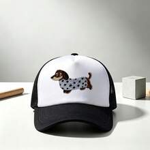 1pc Unisex Dog Print Fun Sponge Mesh Trucker Hat Baseball Cap , Suitable For Daily Use, Travel, Hiking, Mountain Climbing, Beach Vacations - Multi-color - View 2