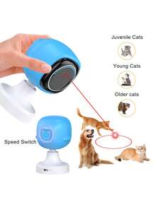 Interactive Laser Chase Cat Toy - USB Rechargeable, Handheld Or Desktop Placement, Automatic Timer Switching, Endless Fun - Blue - View 4