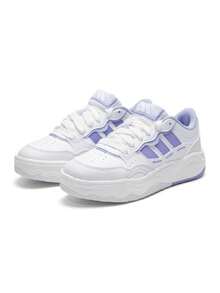 Adidas 女款 Lite Shuffle 紫色圖案厚底休閒滑板鞋 KH9026 - 白/淡紫/淡紫 - 查看 8