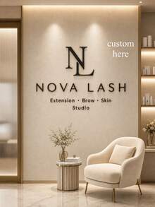 Personalized Custom Acrylic Laser-Cut Salon Signs, Commercial Studio Boutiques, Customizable Logos And Names, Eyelash Beauty Salon Display Decorations, Nail Salon And Clothing Store Signs, Pure Acrylic Studio Signs, Decorative Highlights. - Multicolor - View 1