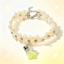1pc Cute Floral Lace Cat Collar, Detachable Kitten Collar With Bell And Shiny Star Pendant, Soft Pet Collar, Suitable For Small Adult Cats, Perfect For Daily And Holiday Wear, Gift For Pets - Multicolor - View 12
