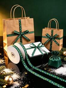 10 Yards/Roll Christmas Gift Party Baking Box Decoration Sealing Ribbon, Woven Ribbon Packaging Decoration Ribbon Bow Ribbon, Premium New Style - View 8