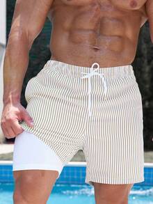 Men Swim Cover-Ups - Apricot - View 1