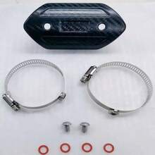Universal Motorcycle Exhaust Pipe Carbon Fiber Heat-Resistant Insulation Guard, Includes Accessory Kit, Easy Installation, Fits Multiple Models - Carbon Fiber Twill - View 6