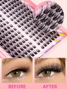 448pcs, D-Curl Individual False Eyelash Set; High-Capacity DIY Lash Extension Kit Suitable For Beginners; Lightweight And Soft; Ideal For Daily Wear, Natural Makeup Looks, And Cosplay; Perfect As A Gift For Holidays Like Halloween And Christmas. - D - View 4