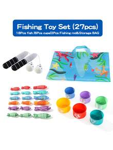 Set Mainan Memancing Anak, Cangkir Susun Pencocokan Angka dari Kain Tanpa Magnet, Alas Permainan Lipat dan Dapat Disimpan, Mainan Ikan Lengket Interaktif untuk Edukasi Dini, Hadiah Pencerahan untuk Merangkak bagi Anak Laki-laki dan Perempuan, Thanksgiving, Natal, Ulang Tahun Bayi, Ulang Bulan Pertama, Set Hadiah Kejutan Ulang Tahun Pertama (Warna Aksesori Acak) - MultiWarna - View 14