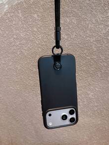Minimalist Dopamine Black Phone Case + Wrist Strap Compatible With IPhone 18 Pro Max/18 Pro/18/17 Pro Max/17 Pro/17 Air/17/16 Pro Max/16 Pro/16/16 Plus/15/15 Pro Max/15 Pro/15 Plus/11/12/13/14 Pro Max/11 Pro/11 Pro Max/12 Pro/12 Pro Max/13 Pro/13 Pro Max/14 Pro/14 Pro Max/14 Plus Soft Shell Creative Unisex - Black + Hand Strap - View 11