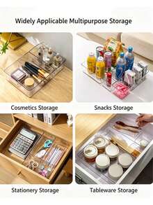 Acrylic Eyeshadow Palette Storage Box, Transparent Large Capacity Desktop Drawer-Style Storage Box, Transparent Cosmetic Storage Box, Makeup Brush Holder, Perfume Storage Box, Jewelry Box, ,Applicable For Living Room, Dining Room, Kitchen, Bedroom, - Multicolor - View 10