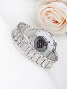 女款水鑽錶帶 + 錶殼套組，相容 Galaxy Watch 9/8 40mm 與 44mm，優雅時尚亮面金屬水鑽錶帶，防摔防刮水鑽錶殼，適合休閒、派對、商務女性智慧手錶錶帶與錶殼 - 閃鑽錶帶+錶殼-星光色 - 查看 7