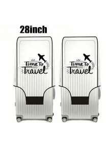 Unisex Cartoon Illustration Transparent Luggage Cover, Suitable For 20/24/28 Inch Suitcases, Perfect For Family And Friends, Christmas And Easter - Multicolor - View 16