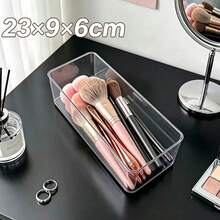 1pc Round Makeup Storage Box With Colorful Handle, Divided Compartment Design, High Transparency Material, Waterproof And Dust-Proof, Organizer For Makeup Brushes, Powder Puffs, Cushion Compacts And Powder Cakes, Vanity Organizer For Girls' Dorm And Rental Apartment - Multicolor - View 18