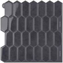 WoStick 1/10 Sheets DIY Elongated Hexagon Mosaic Wall Stickers, Waterproof Self-Adhesive Backsplash Tiles For Kitchen Bathroom Home Decor, Light Pink Marble Pattern - Carbon Grey Honeycomb - View 14