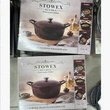 Enamel Pot With Lid And Heat-Resistant Oven Mitt, 3.5L 4L Cooking Pot For Stovetop And Oven, Random Color - View 12