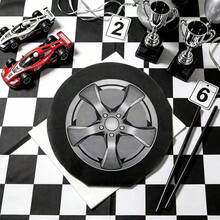 20入/40入/100入 輪胎紙巾 車輪紙巾 賽車派對用品 Two Fast 生日派對用品 棋盤格紙巾 賽車主題派對紙巾 - 彩色 - 查看 3