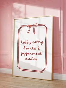 1pc Frameless Christmas Quote Preppy Cute Holiday Wall Art Dorm Bedroom Apartment Decor Back To School Funky Posters Dorm Essentials - Multi-color - View 3