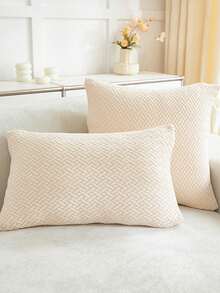 1PC Jacquard Pillowcase Sofa Pillow Covers Home Decoration Cushion Protective Cover - Beige - View 5