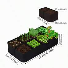 Extra Large 8-Compartment Raised Garden Bed Set, Modern Style, Weather-Resistant Rectangular Planter Box, Floor-Standing, With Indoor/Outdoor Accessories, Suitable For Vegetable And Flower Planting, Ideal Gift For New Year, Valentine's Day, Easter - Multicolor - View 11