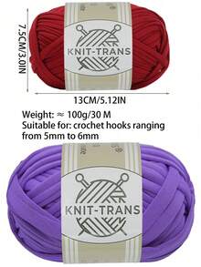 KNIT-TRANS 5 Bundles 5 Colors/500g Multi-Color Premium T-Shirt Yarn - High Elasticity Rope-Shaped Yarn, Soft Elastic Polyester Yarn, Suitable For Vibrant Crochet Projects, Ideal For Home Decor DIY Crafts, Multi-Color Yarn | Polyester Yarn | Knitting Accessories - Multiple Styles - View 5