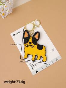 1Pc PU French Bulldog Keychain, Cute Dog Bag Charm, Animal Key Pendant, Backpack Decor, Birthday Gift For Pet Lovers - Multicolor - View 6