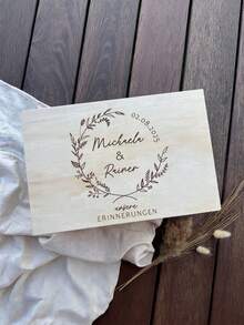 Personalized Wooden Baby Keepsake Box Gift Idea, Suitable For Newborn Baby Gift, Christmas Gift Box, Baby Keepsake Memory, Unique Engraved Box - Multicolor - View 5
