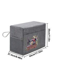 Household Sewing Machine Dust Protective Cover, Fabric Sewing Machine Dust Cover, Gray Printed Fabric Sewing Machine Dust Protective Cover, With Mesh Storage Pocket, Side Carrying Rope For Easy Access, Foldable Home Sewing Machine Dust Cover, Fits Most Sewing Machines, Sewing Accessories Storage Bag, Can Store Needles, Bobbins, Scissors And Other Small Tools, Home Sewing Workstation Dust Protection Product, Gift For Family, Friends, Mother, Craft Enthusiasts, Birthday Gift, Holiday Gift, Anniversary Gift, Christmas - Multicolor - View 11