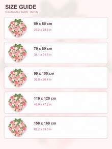 1PC Cute Strawberry Shaped Area Rug, Pink Floral Fruit Carpet For Girls Bedroom, Kids Room, Nursery & Playroom Decor - Multicolor - View 9