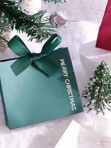 20pcs Set Merry Christmas Mini Gift Bags With Ribbons, White Green Red Three Colors, Gold Foil Lettering, Easy To Assemble, Perfect For Party Favors, Jewelry And Small Gifts, Holiday Gift Packaging - View 10
